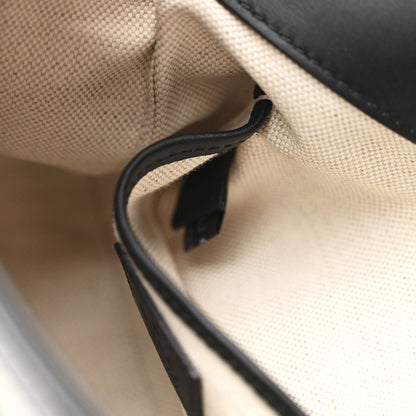 GG Supreme Monogram Horsebit 1955 Soft Small Shoulder Bag Beige Black