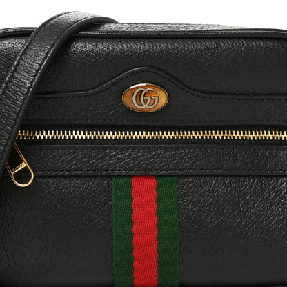 Calfskin Web Mini Ophidia Shoulder Bag Black