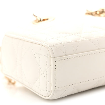 Lambskin Cannage Micro Lady D-Joy Latte