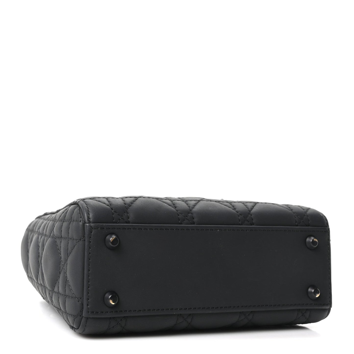 Ultra Matte Calfskin Cannage Mini Lady Dior Black