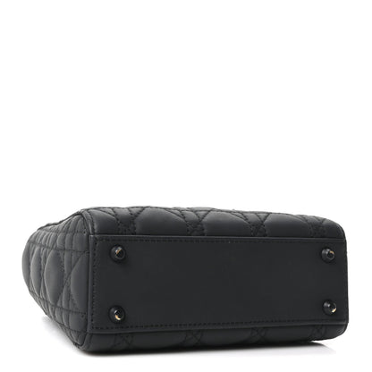Ultra Matte Calfskin Cannage Mini Lady Dior Black