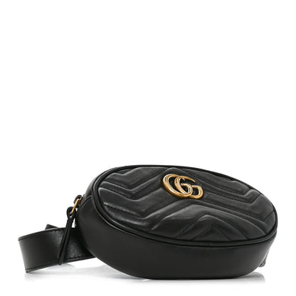 Calfskin Matelasse GG Marmont Belt Bag 95 38 Black
