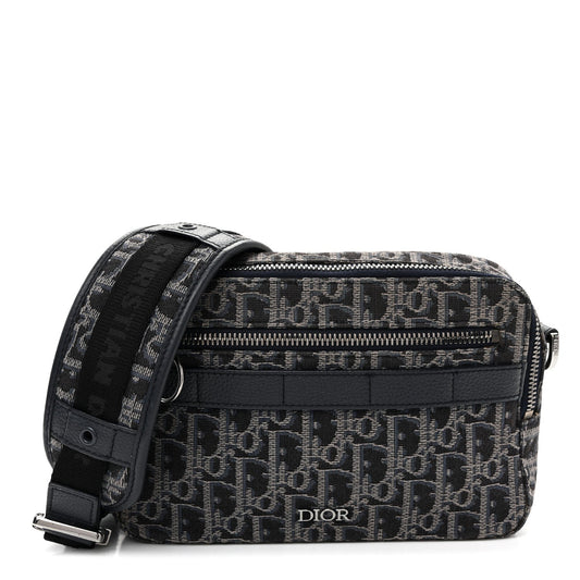 HOMME Oblique Jacquard Safari Messenger Navy Blue