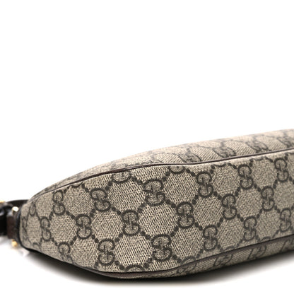 GG Supreme Monogram Textured Dollar Calfskin Small Ophidia Hobo Beige Ebony New Acero