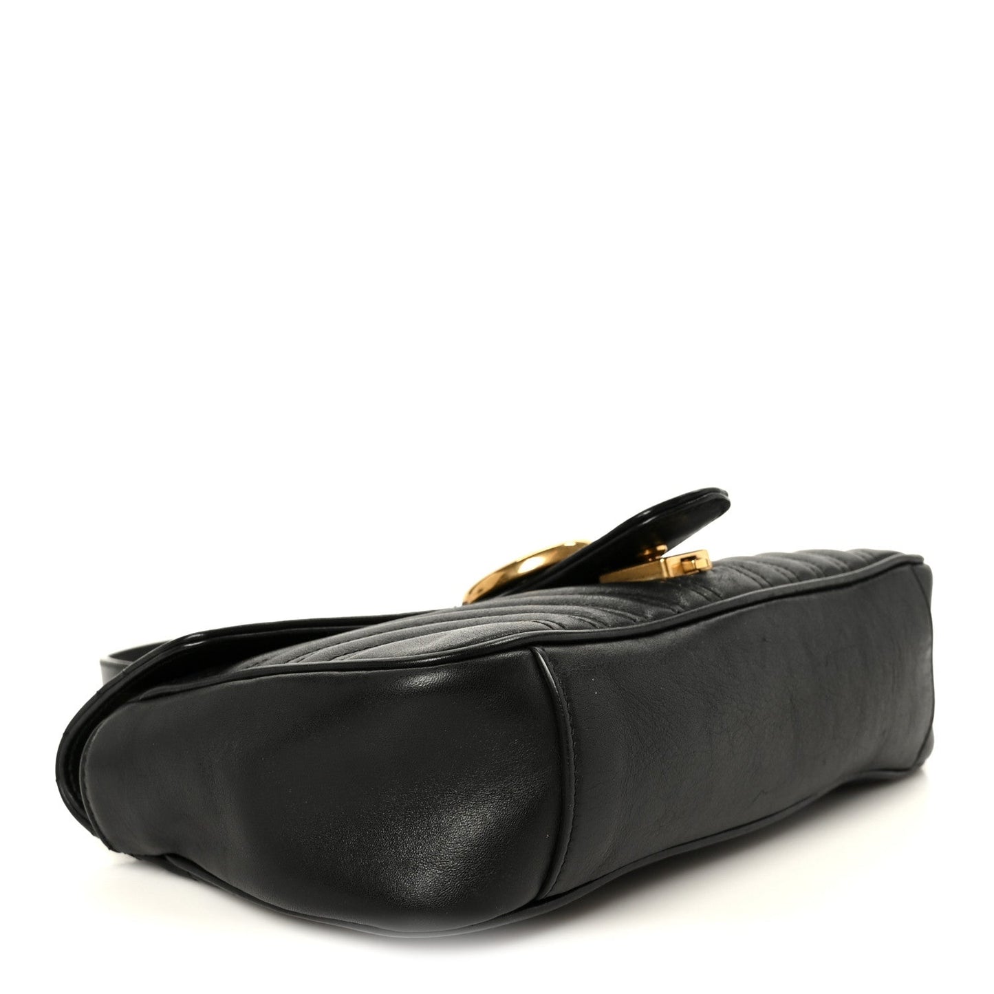 Calfskin Matelasse Small GG Marmont Shoulder Bag Black