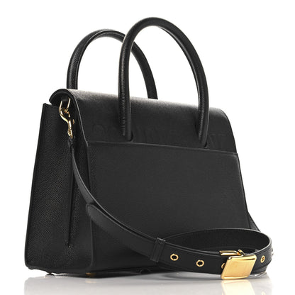 Grained Calfskin Medium St. Honore Tote Black