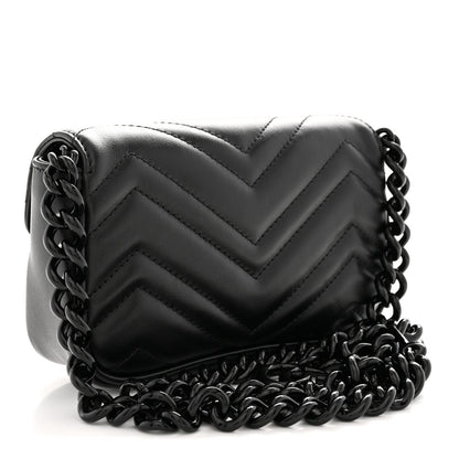 Calfskin Matelasse Monochrome GG Marmont Chain Belt Bag Black