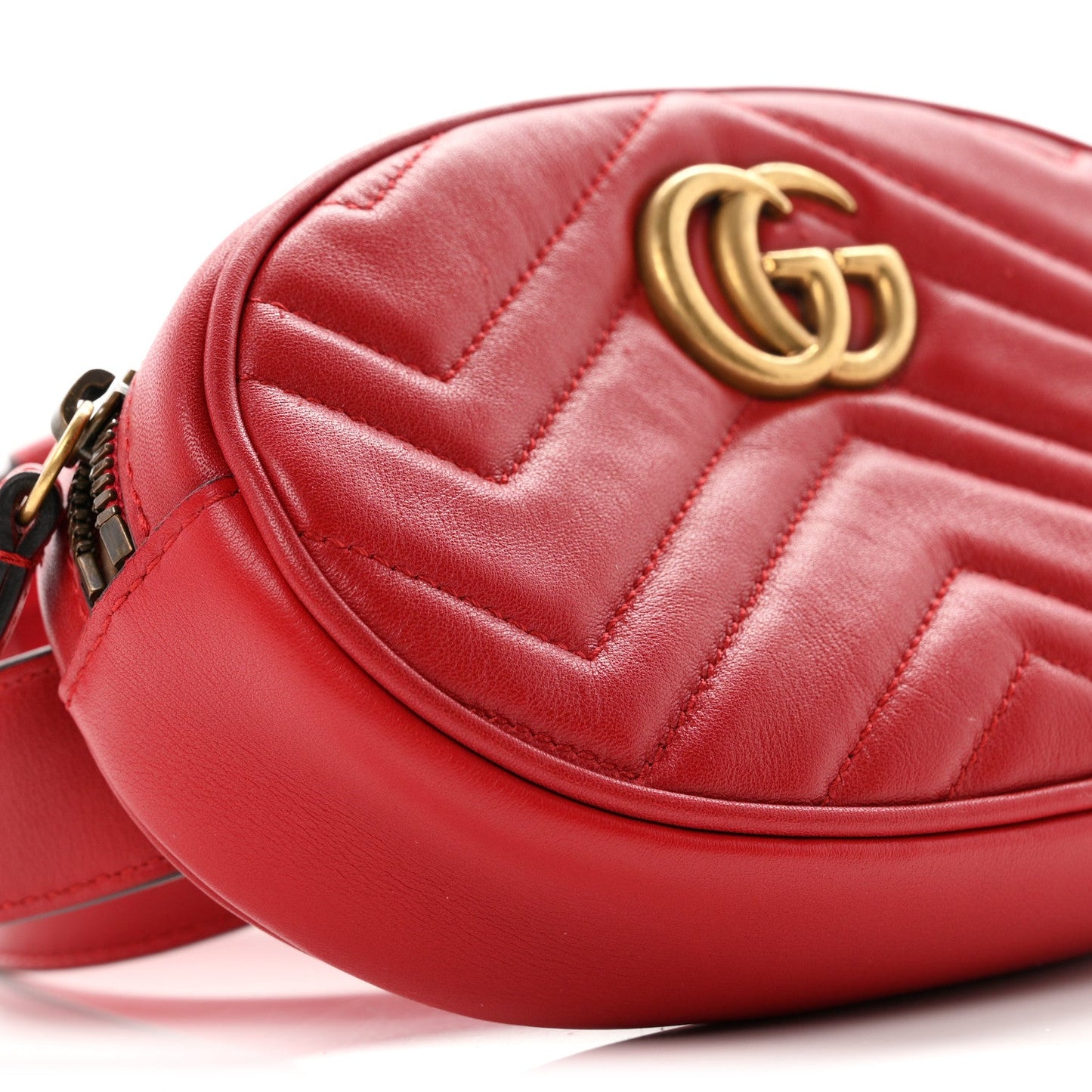 Calfskin Matelasse GG Marmont Belt Bag 75 30 Hibiscus Red