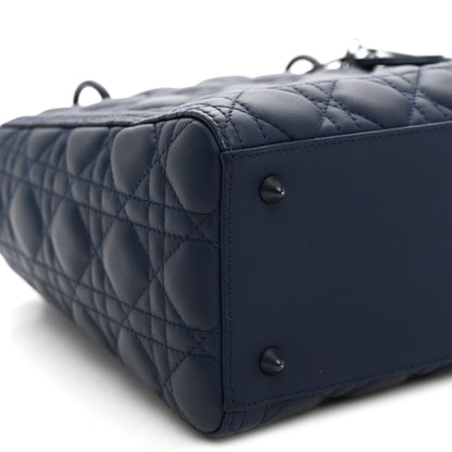 Ultra Matte Calfskin Cannage Medium Lady Dior Blue