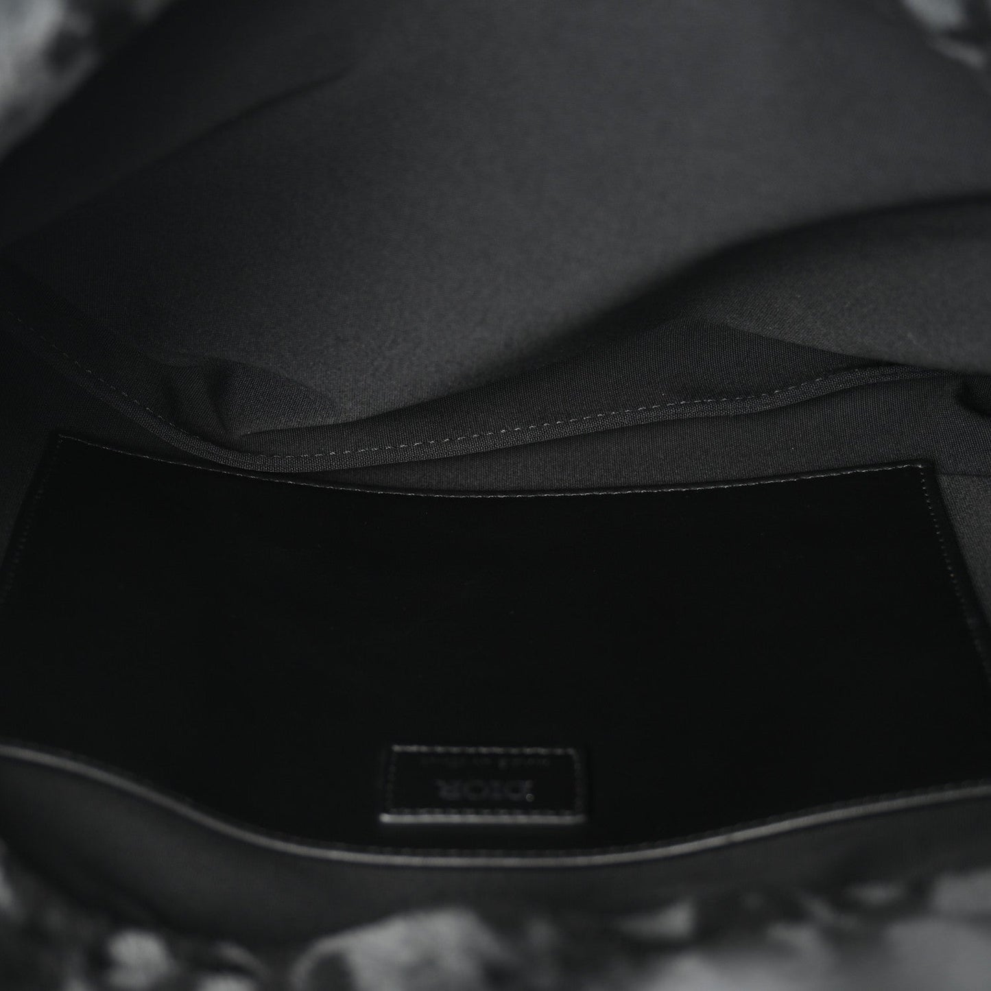 Oblique Mink Fur Saddle Soft Bag Dark Grey