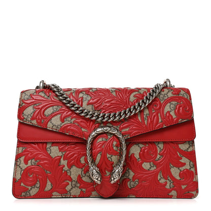 GG Supreme Monogram Arabesque Dionysus Shoulder Bag Hibiscus Red