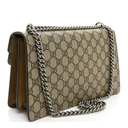 GG Supreme Monogram Suede Small Dionysus Shoulder Bag Beige Ebony Taupe
