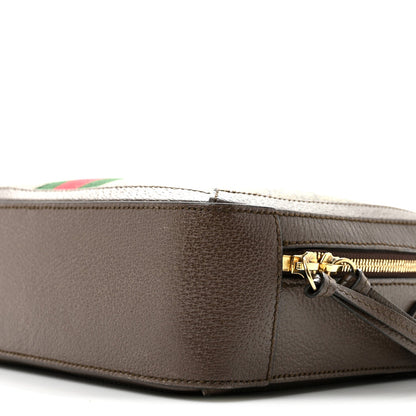 GG Supreme Monogram Web Small Ophidia Top Handle Shoulder Bag Brown