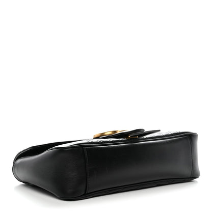 Calfskin Matelasse Small GG Marmont Shoulder Bag Black