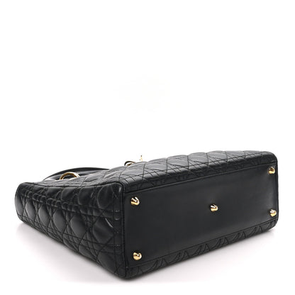 Lambskin Cannage Large Lady Dior Black