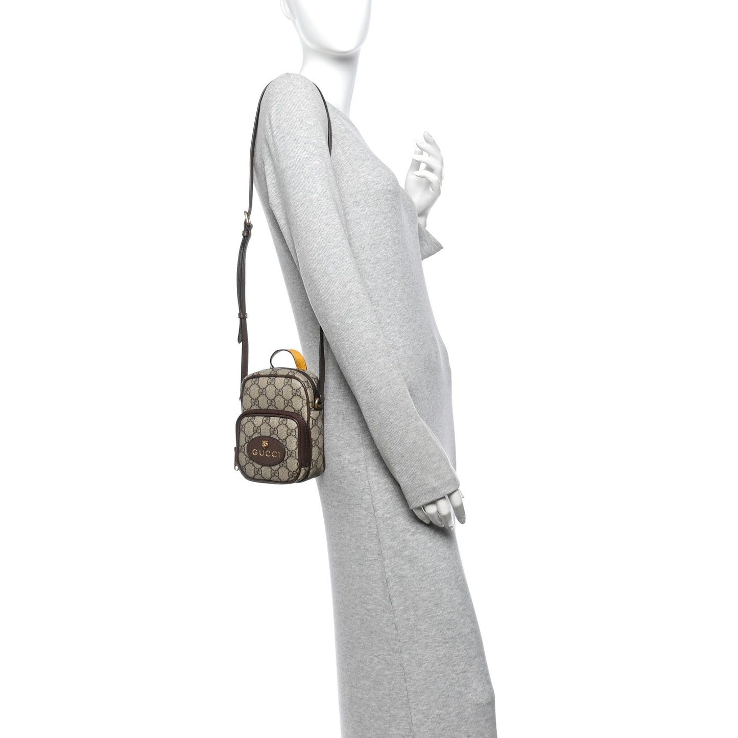 GG Supreme Monogram Mini Neo Vintage Double Zip Messenger Bag Beige New Acero Crop