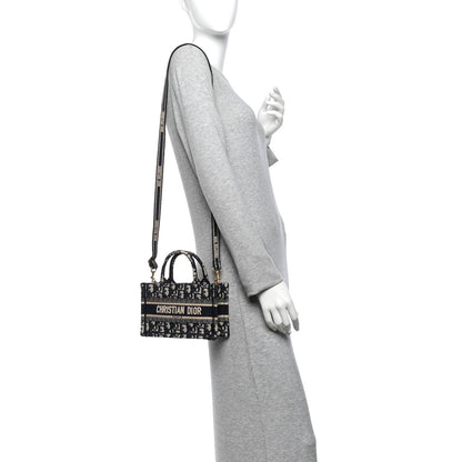 Oblique Mini Book Tote With Strap Blue Multicolor