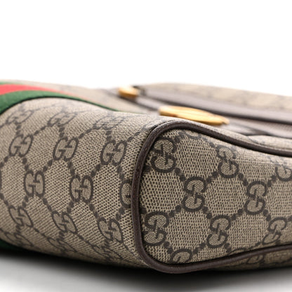 GG Supreme Monogram Web Medium Ophidia Messenger Bag Brown