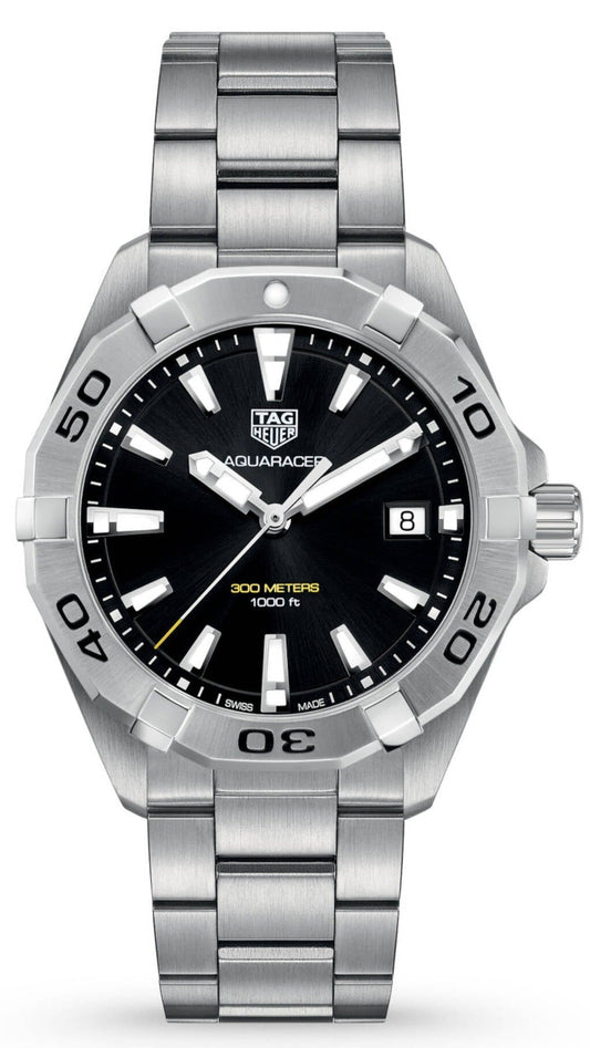 Tag Heuer Aquaracer Black Dial Silver Steel Strap Watch for Men - WBD1110.BA0928