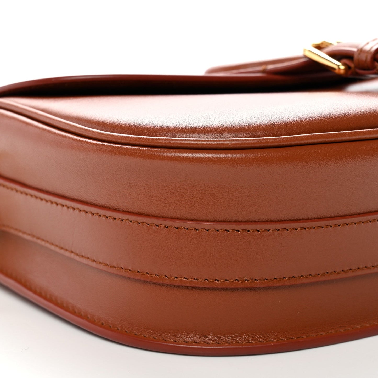 Box Calfskin Medium Bobby Flap Dark Tan