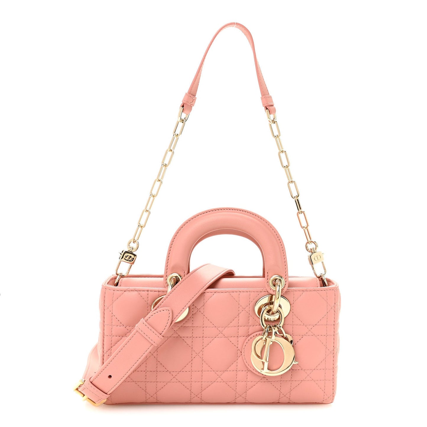 Lambskin Cannage Small Lady D-Joy Light Pink