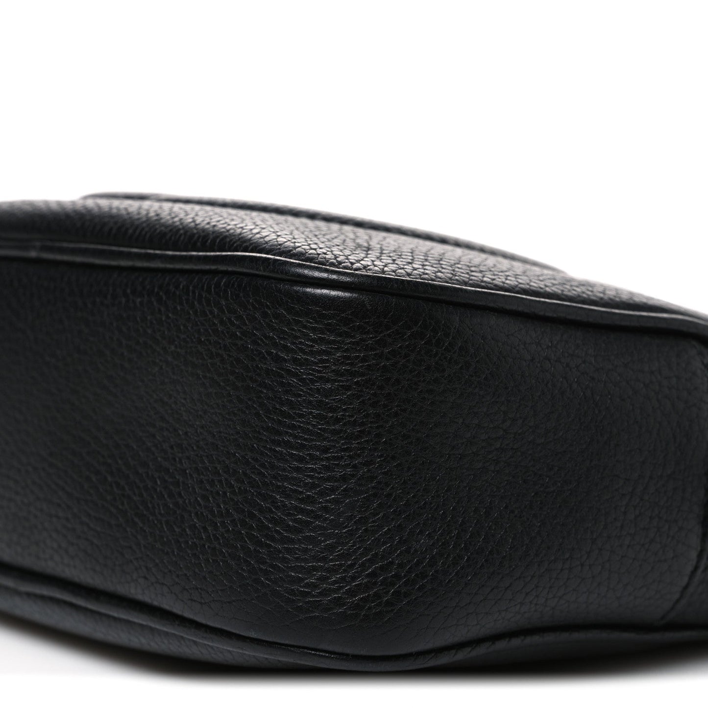 Pebbled Calfskin Small Soho Disco Bag Black