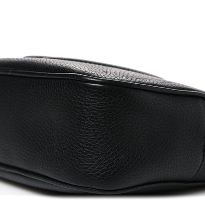 Pebbled Calfskin Small Soho Disco Bag Black