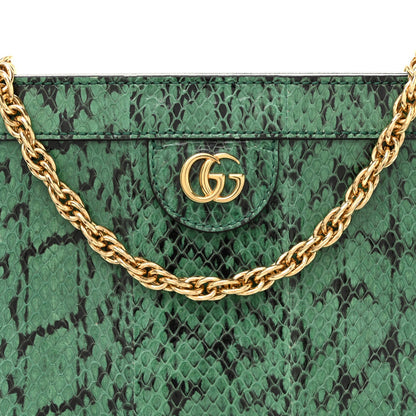 Snakeskin GG Small Ophidia Chain Shoulder Bag Green