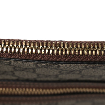 GG Supreme Monogram Azalea Calfskin Retro Interlocking G Flat Messenger Bag Beige Ebony Brown Sugar