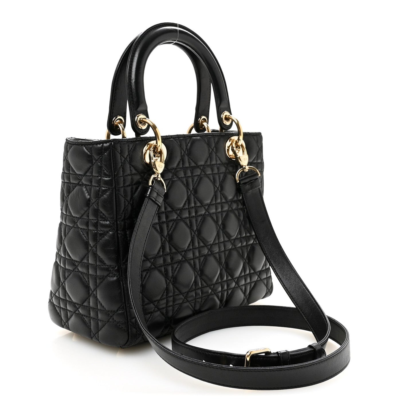 Lambskin Cannage Medium Lady Dior Black