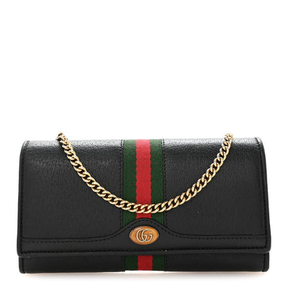 Dollar Calfskin Web Ophidia Wallet On Chain Black