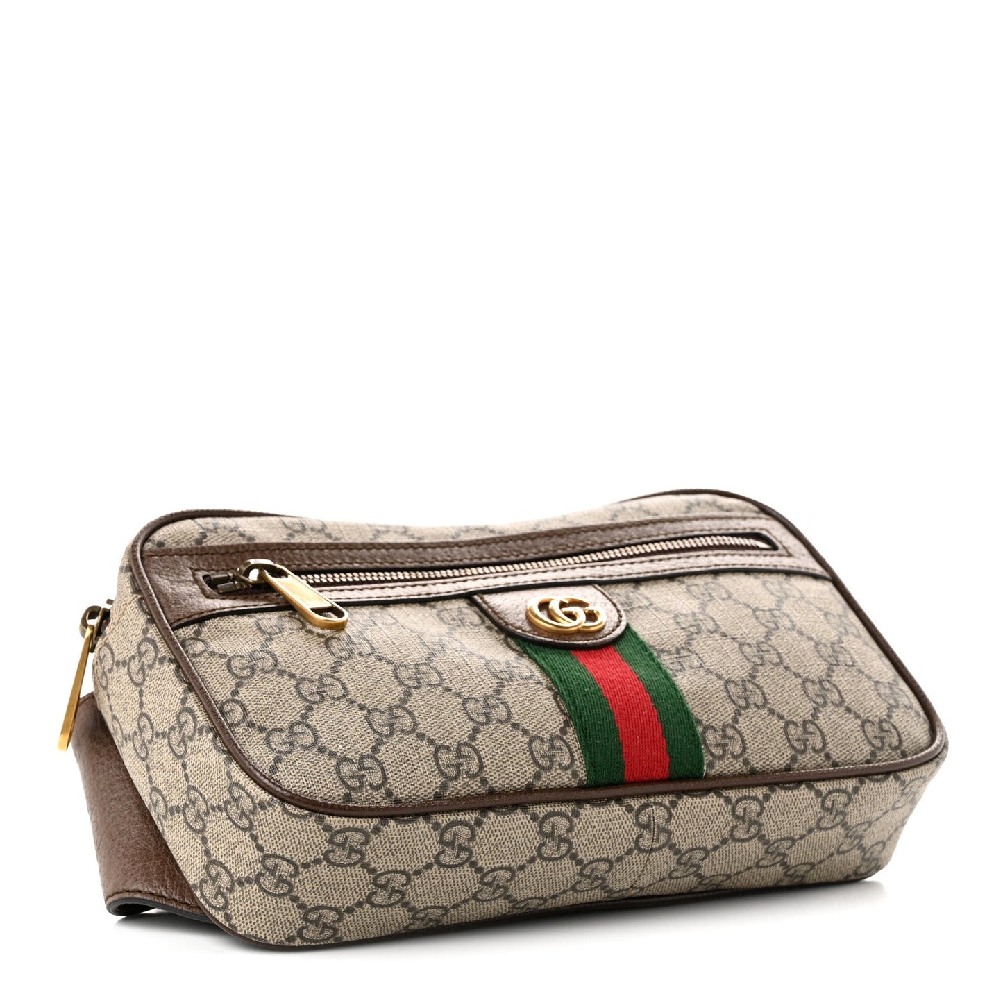 Soft GG Supreme Monogram Medium Ophidia Belt Bag Dark Brown