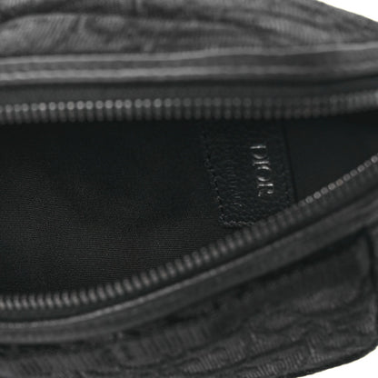 Grained Calfskin Oblique Scarab Sling Bag Black