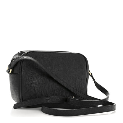 Pebbled Calfskin Small Soho Disco Bag Black
