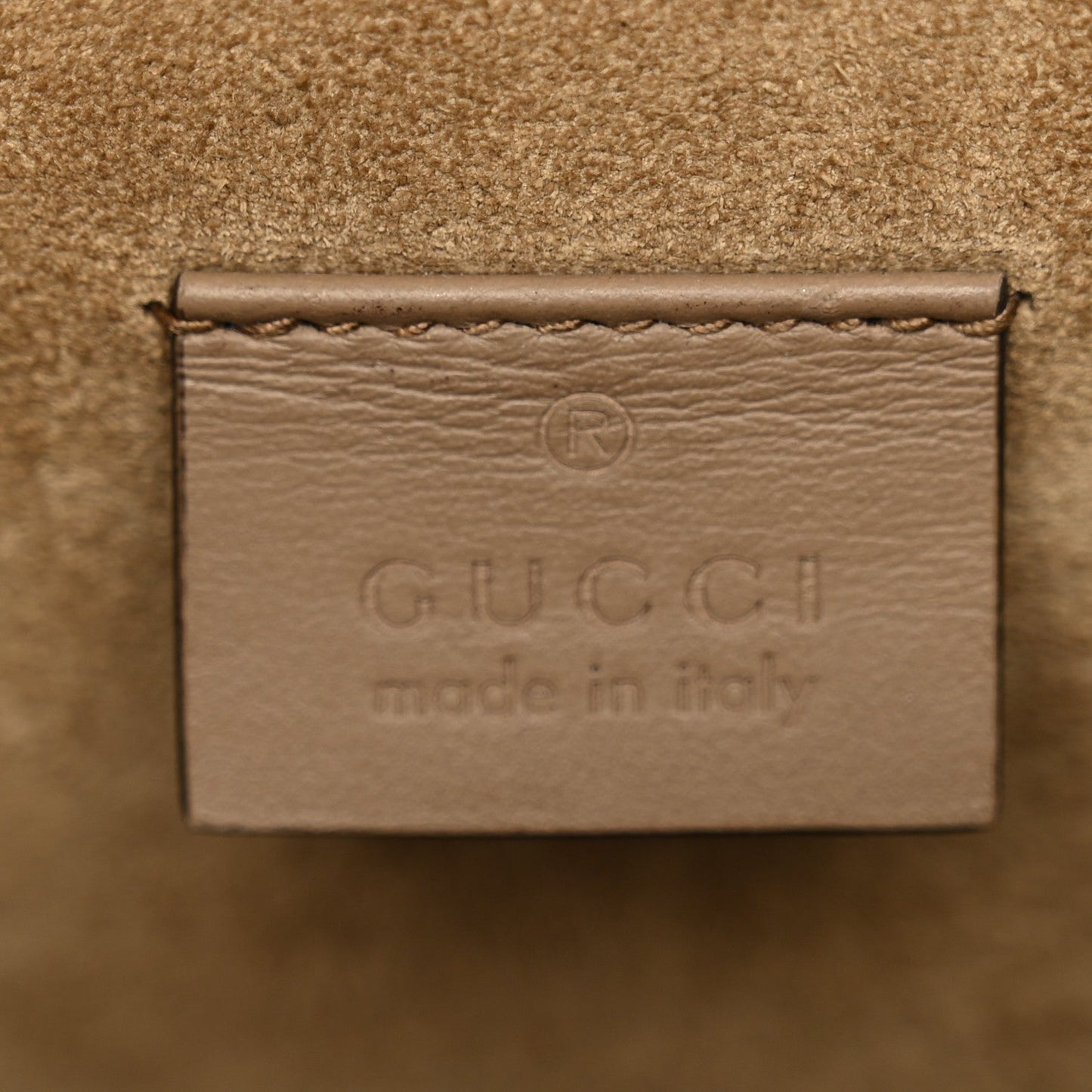 GG Supreme Monogram Suede Crystal Small Dionysus Shoulder Bag Beige Ebony Taupe