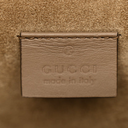 GG Supreme Monogram Suede Crystal Small Dionysus Shoulder Bag Beige Ebony Taupe