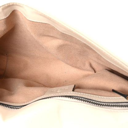 Calfskin Matelasse Small GG Marmont Shoulder Bag White