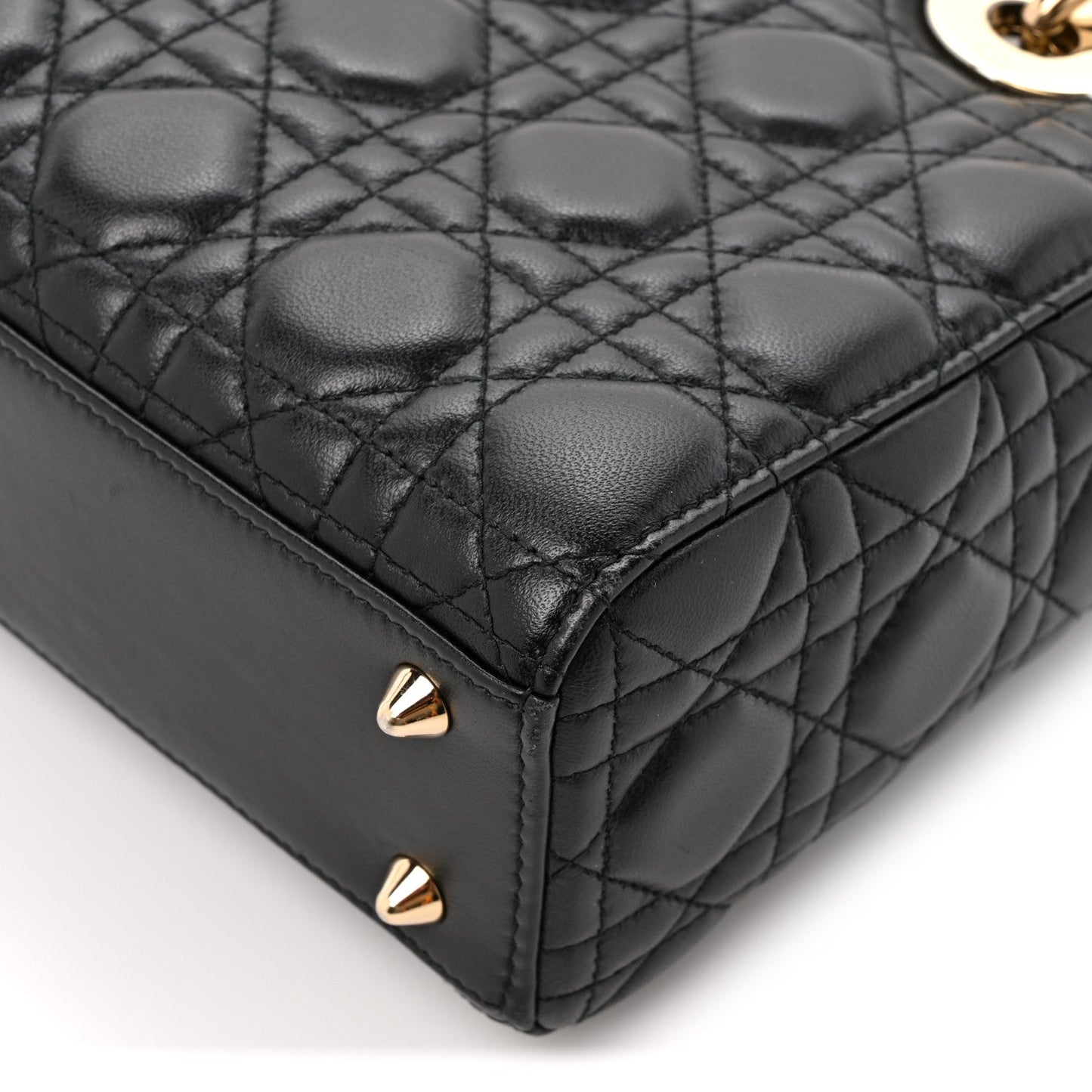 Lambskin Cannage Small Lucky Badges My Lady Dior Black