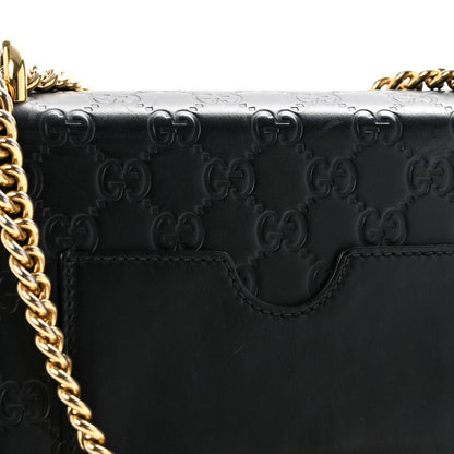 Guccissima Small Padlock Shoulder Bag Black