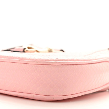 Snakeskin Mini Jackie Notte Bag Pink