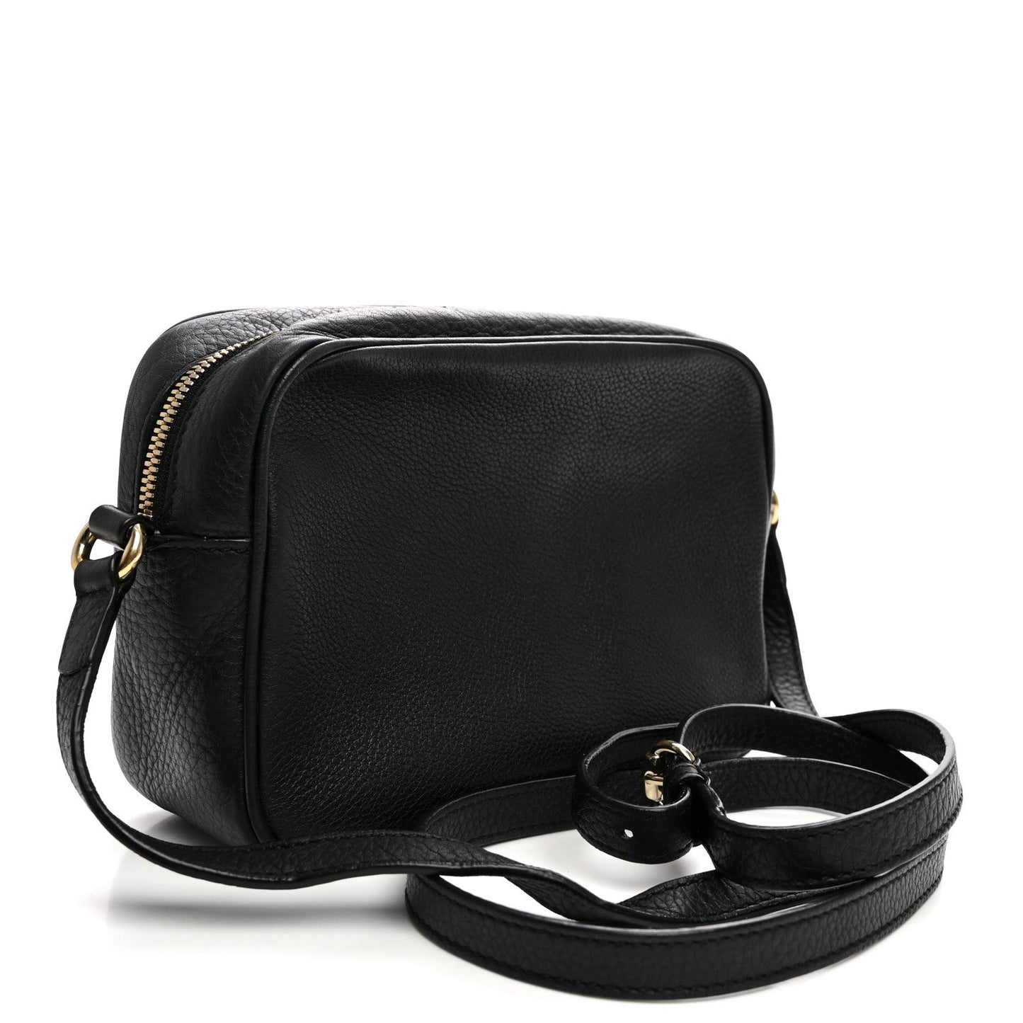 Pebbled Calfskin Small Soho Disco Bag Black