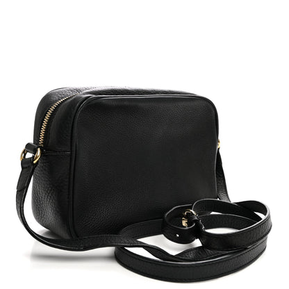 Pebbled Calfskin Small Soho Disco Bag Black