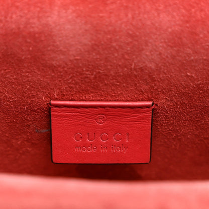GG Supreme Monogram Suede Crystal Small Dionysus Shoulder Bag Beige Ebony Vulcanic Red