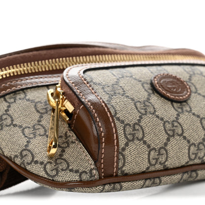 GG Supreme Monogram Textured Calfskin Retro Interlocking G Belt Bag Beige Ebony Brown Sugar