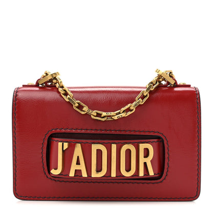 Calfskin J'Adior Chain Flap Bag Red