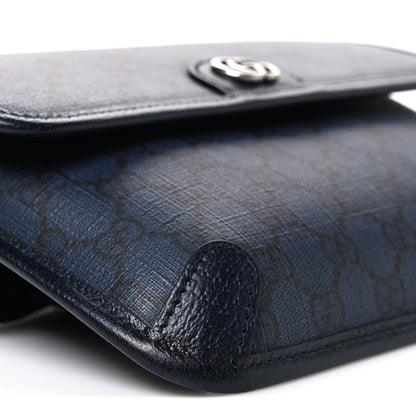 GG Supreme Monogram Small Ophidia Belt Bag Navy Black