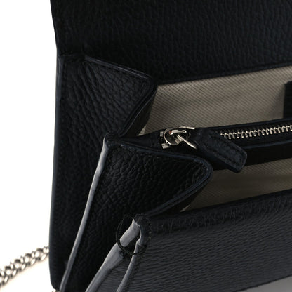 Pebbled Calfskin Small Dionysus Shoulder Bag Black