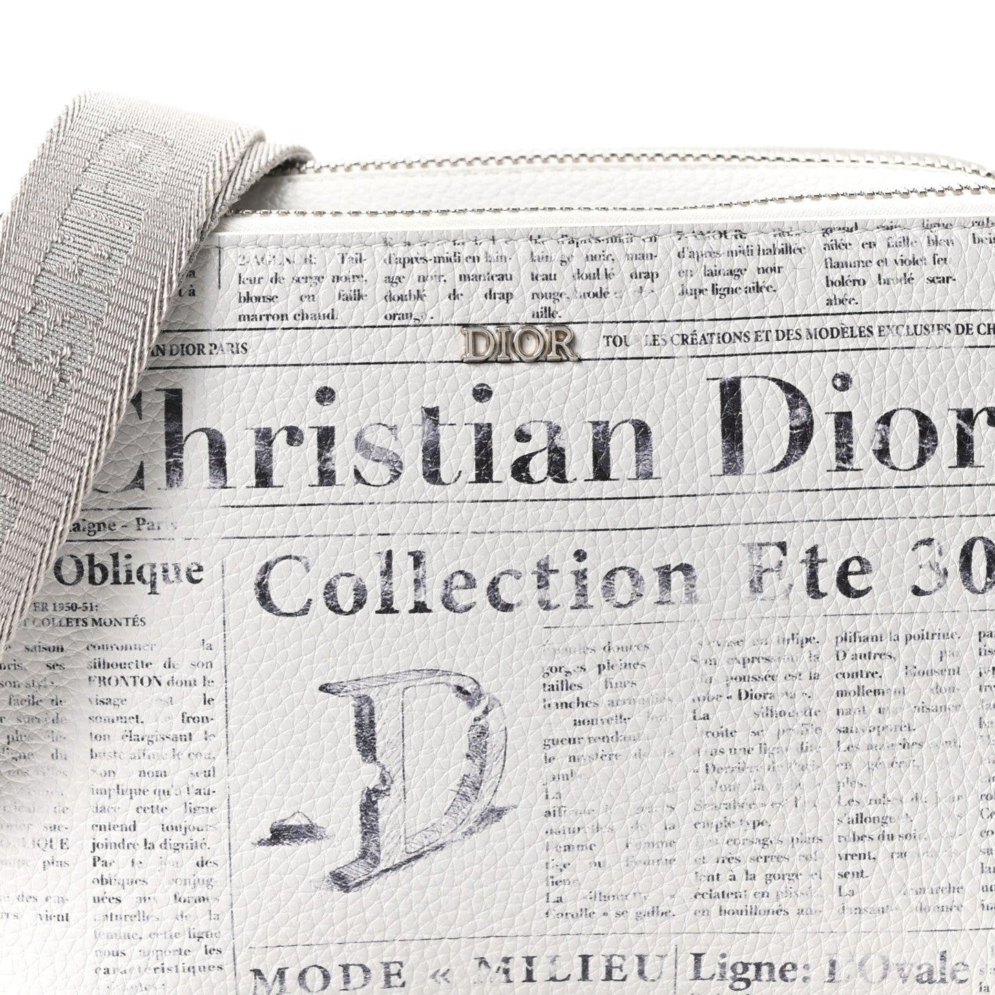 X DANIEL ARSHAM Grained Calfskin Newspaper Messenger White