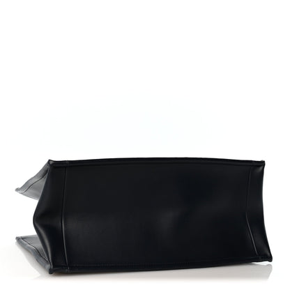 Oblique Calfskin Medium Book Tote With Strap Blue Multicolor