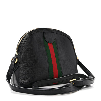 Calfskin GG Web Small Ophidia Dome Shoulder Bag Black